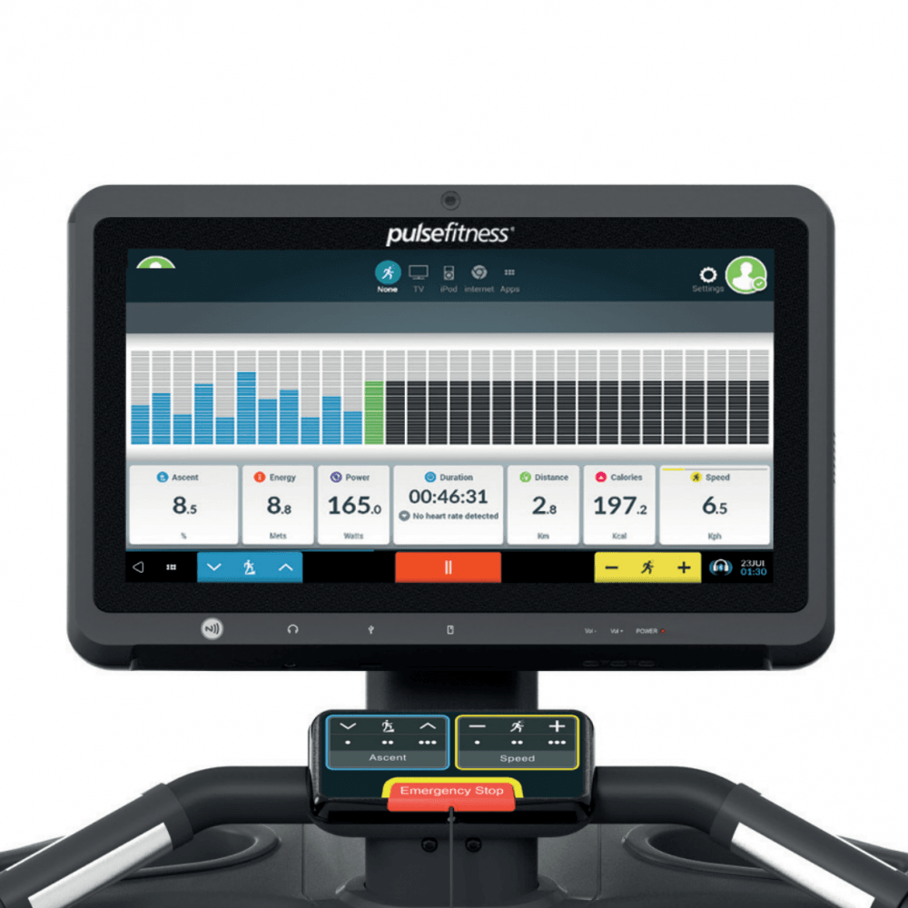 Pulse Fitness Premium Elliptical Cross-Trainer with 18.5" Touchscreen Console